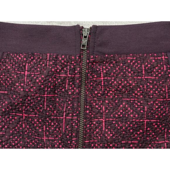 American Eagle Outfitters Womens Red & Maroon Mini Skirt Geometric Zip Size 4 - Picture 6 of 8